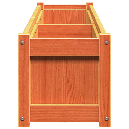 Jardineras De Exterior 2 Uds Madera Maciza De Pino Marrón Cera