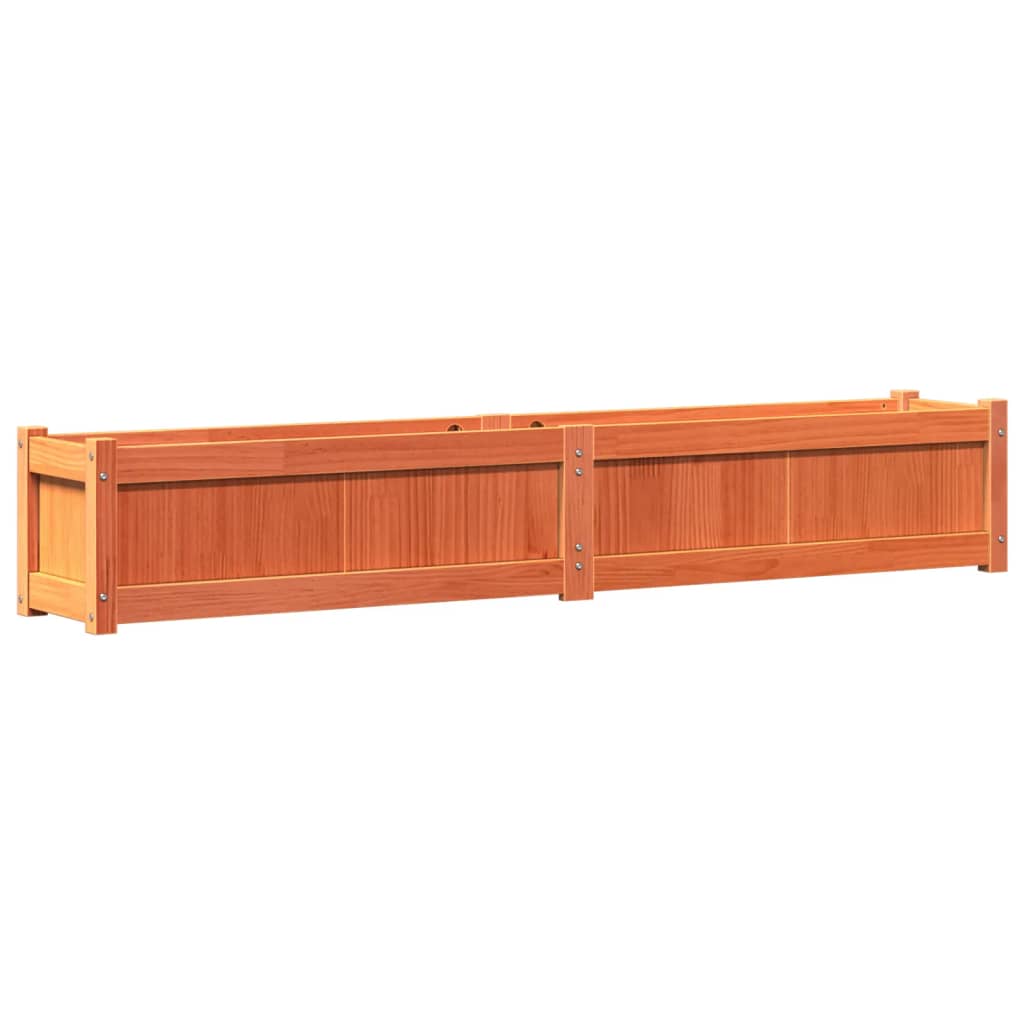 Jardineras De Exterior 2 Uds Madera Maciza De Pino Marrón Cera
