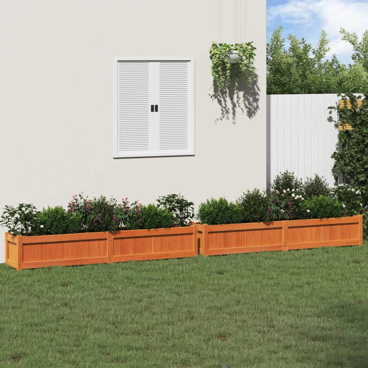 Jardineras De Exterior 2 Uds Madera Maciza De Pino Marrón Cera