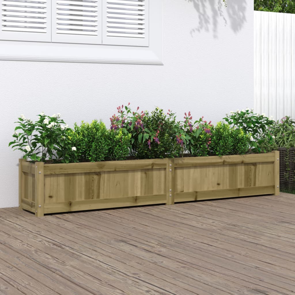 Jardineras De Exterior 2 Uds Madera Maciza De Pino Marrón Cera