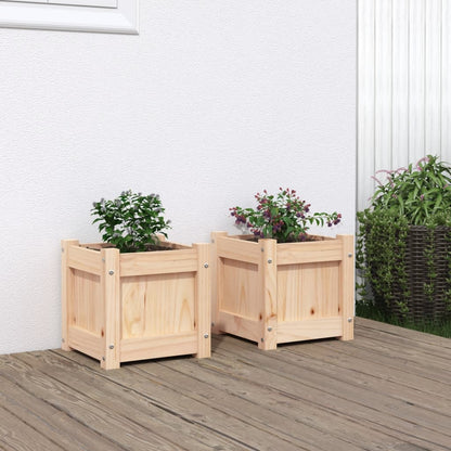 Jardineras De Exterior 2 Unidades Madera Impregnada De Pino