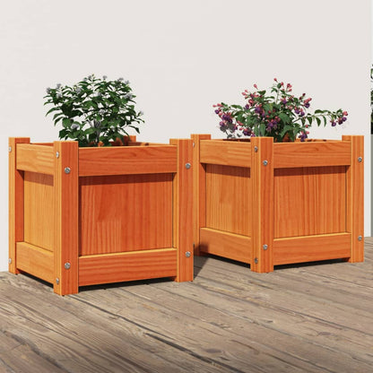 Jardineras De Exterior 2 Unidades Madera Impregnada De Pino