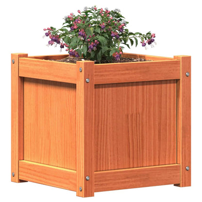 Jardineras De Exterior 2 Uds Madera Maciza De Pino Marrón Cera