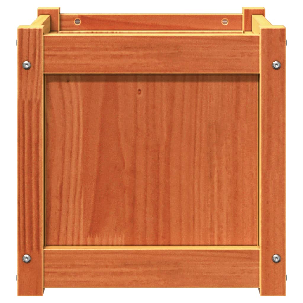Jardineras De Exterior 2 Uds Madera Maciza De Pino Marrón Cera