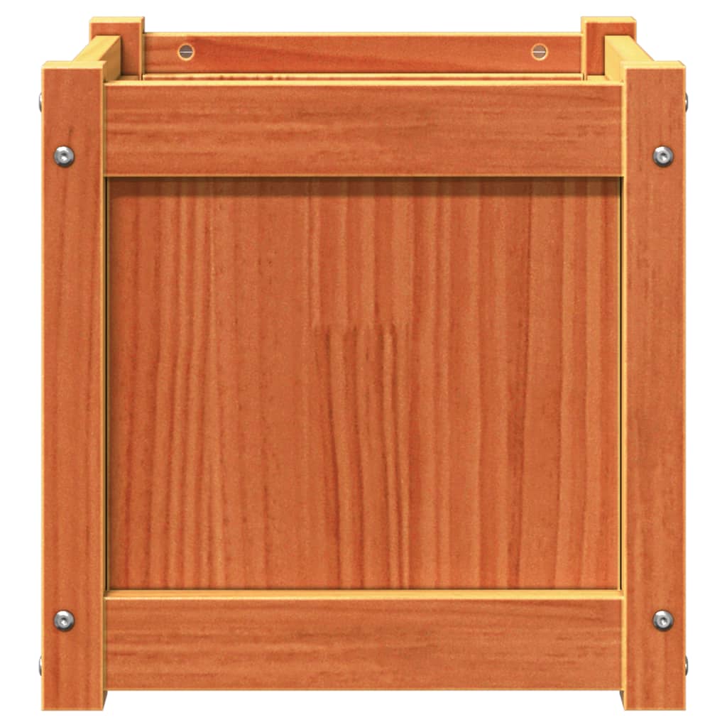 Jardineras De Exterior 2 Uds Madera Maciza De Pino Marrón Cera