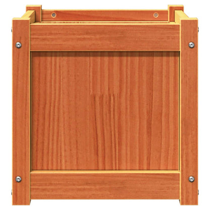 Jardineras De Exterior 2 Uds Madera Maciza De Pino Marrón Cera