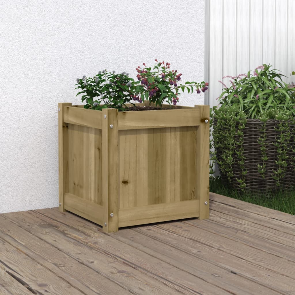 Jardineras De Exterior 2 Uds Madera Maciza De Pino Marrón Cera