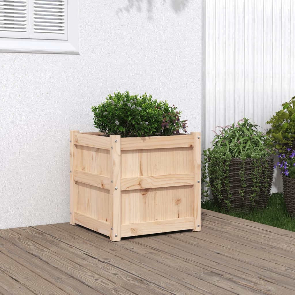 Jardineras De Exterior 2 Uds Madera Maciza De Pino Marrón Cera