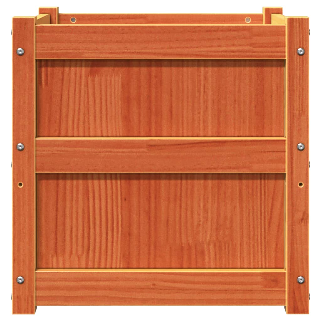 Jardineras De Exterior 2 Uds Madera Maciza De Pino Marrón Cera