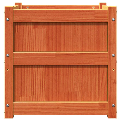 Jardineras De Exterior 2 Uds Madera Maciza De Pino Marrón Cera