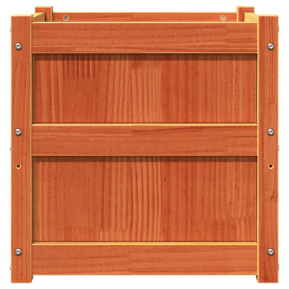 Jardineras De Exterior 2 Uds Madera Maciza De Pino Marrón Cera