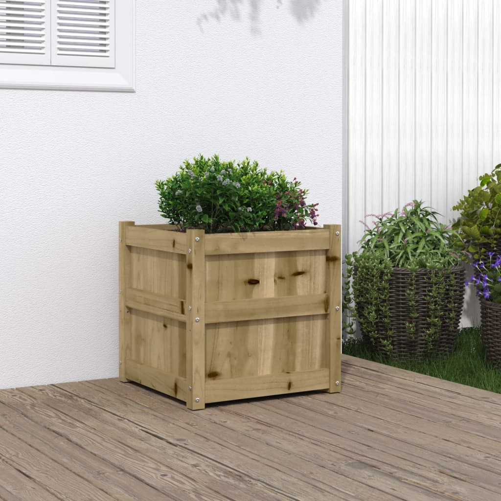 Jardineras De Exterior 2 Uds Madera Maciza De Pino Marrón Cera