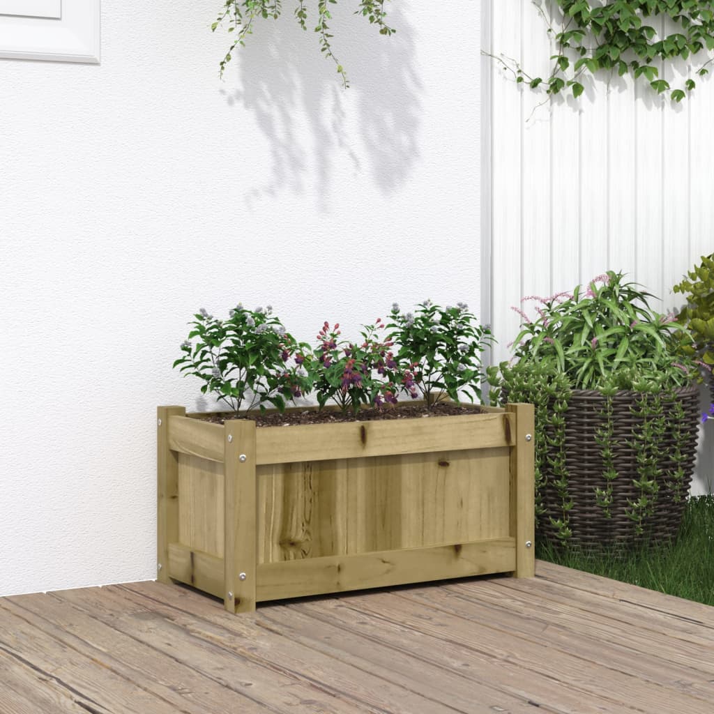 Jardineras De Exterior 2 Uds Madera Maciza De Pino Cera