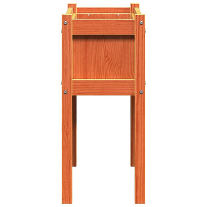 Jardineras Con Patas 2 Uds Madera Maciza De Pino Marrón Cera