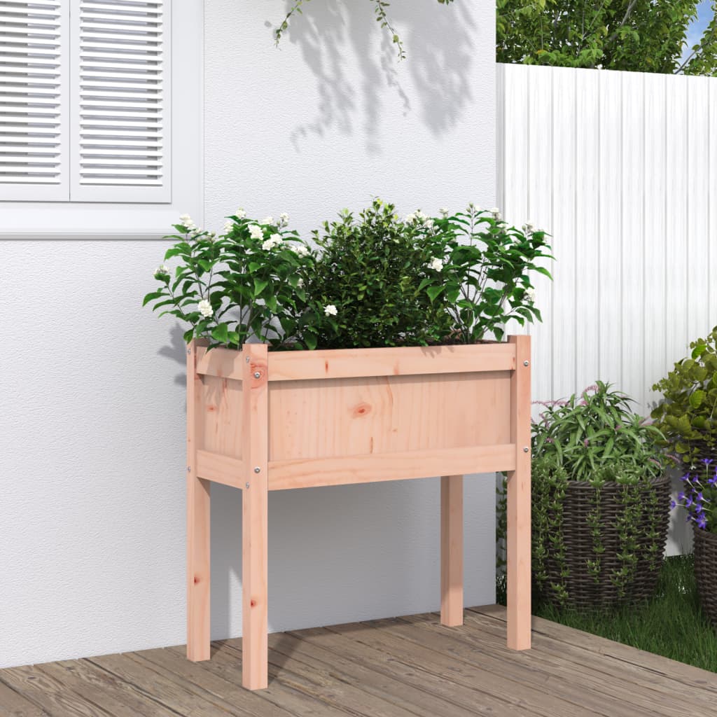 Jardineras Con Patas 2 Uds Madera Maciza De Pino Marrón Cera