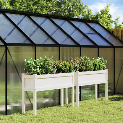 Jardineras Con Patas 2 Uds Madera Maciza De Pino Marrón Cera
