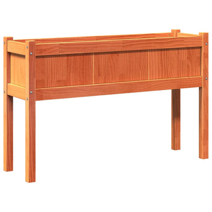Jardineras Con Patas 2 Uds Madera Maciza De Pino Marrón Cera
