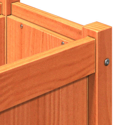Jardineras Con Patas 2 Uds Madera Maciza De Pino Marrón Cera