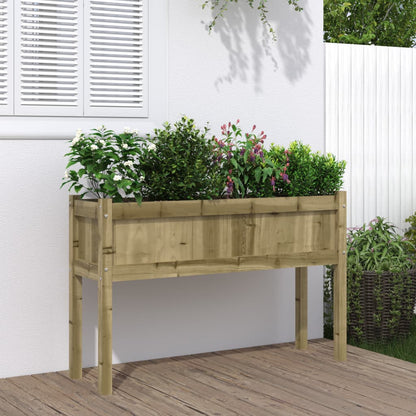 Jardineras Con Patas 2 Uds Madera Maciza De Pino Marrón Cera