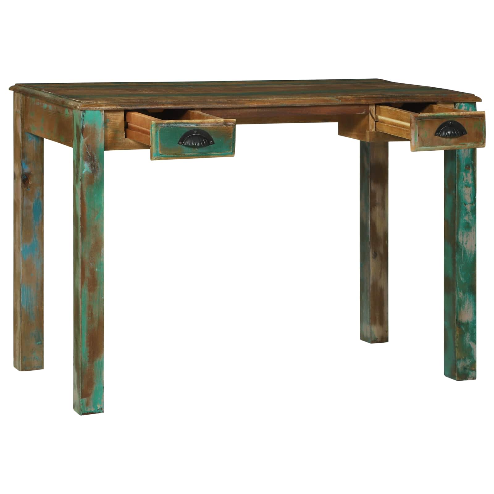 Escritorio Marrón 112 X 55 X 76 Cm Madera Sólida Recuperada