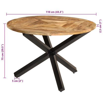 Mesa De Comedor Madera Maciza De Mango Sin Tratar Ø