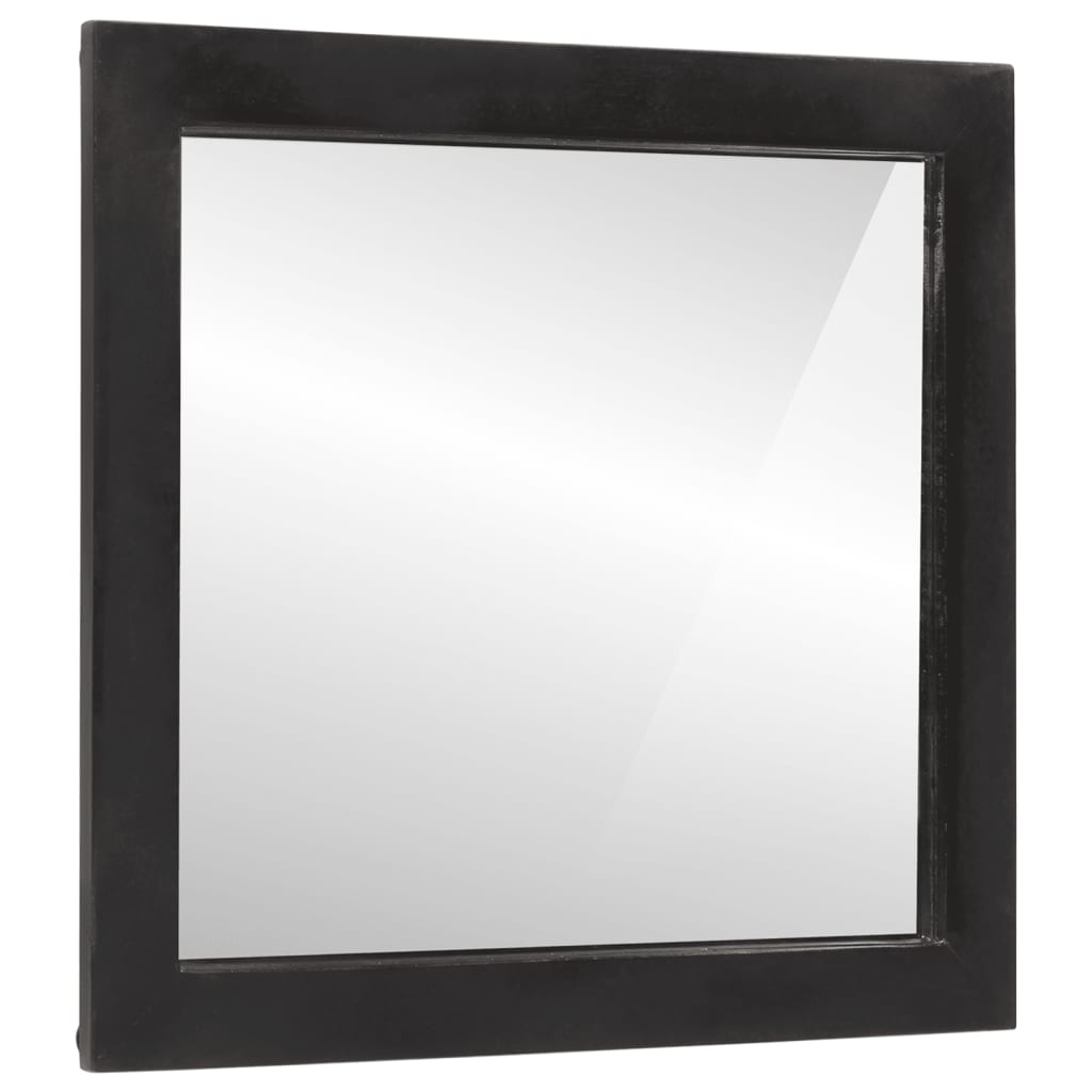 Espejo De Baño Madera Maciza De Mango Y Vidrio 55X1X60 Cm