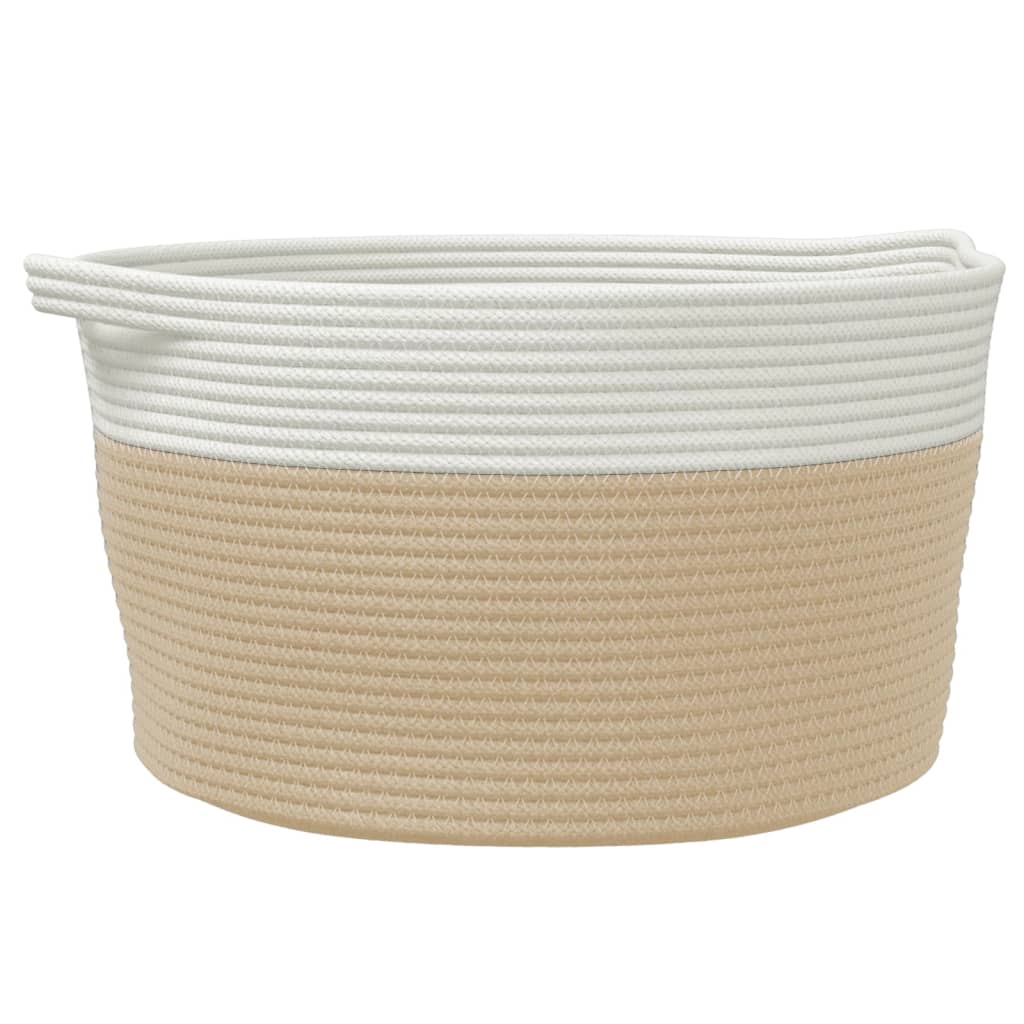 Cesta De Almacenaje Algodón Y Blanco Ø