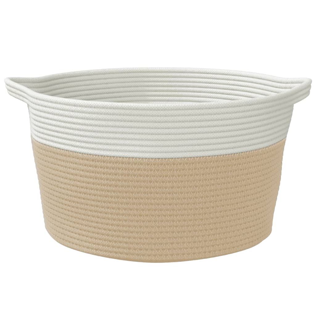 Cesta De Almacenaje Algodón Y Blanco Ø