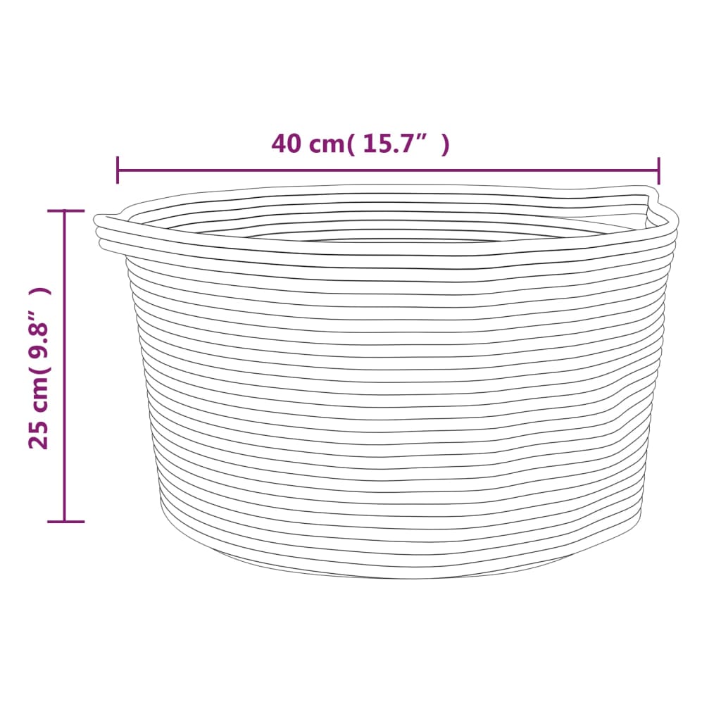 Cesta De Almacenaje Algodón Y Blanco Ø