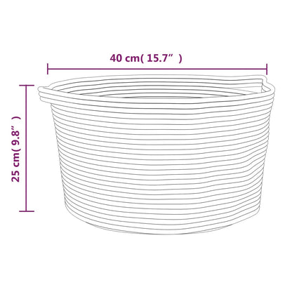 Cesta De Almacenaje Algodón Y Blanco Ø