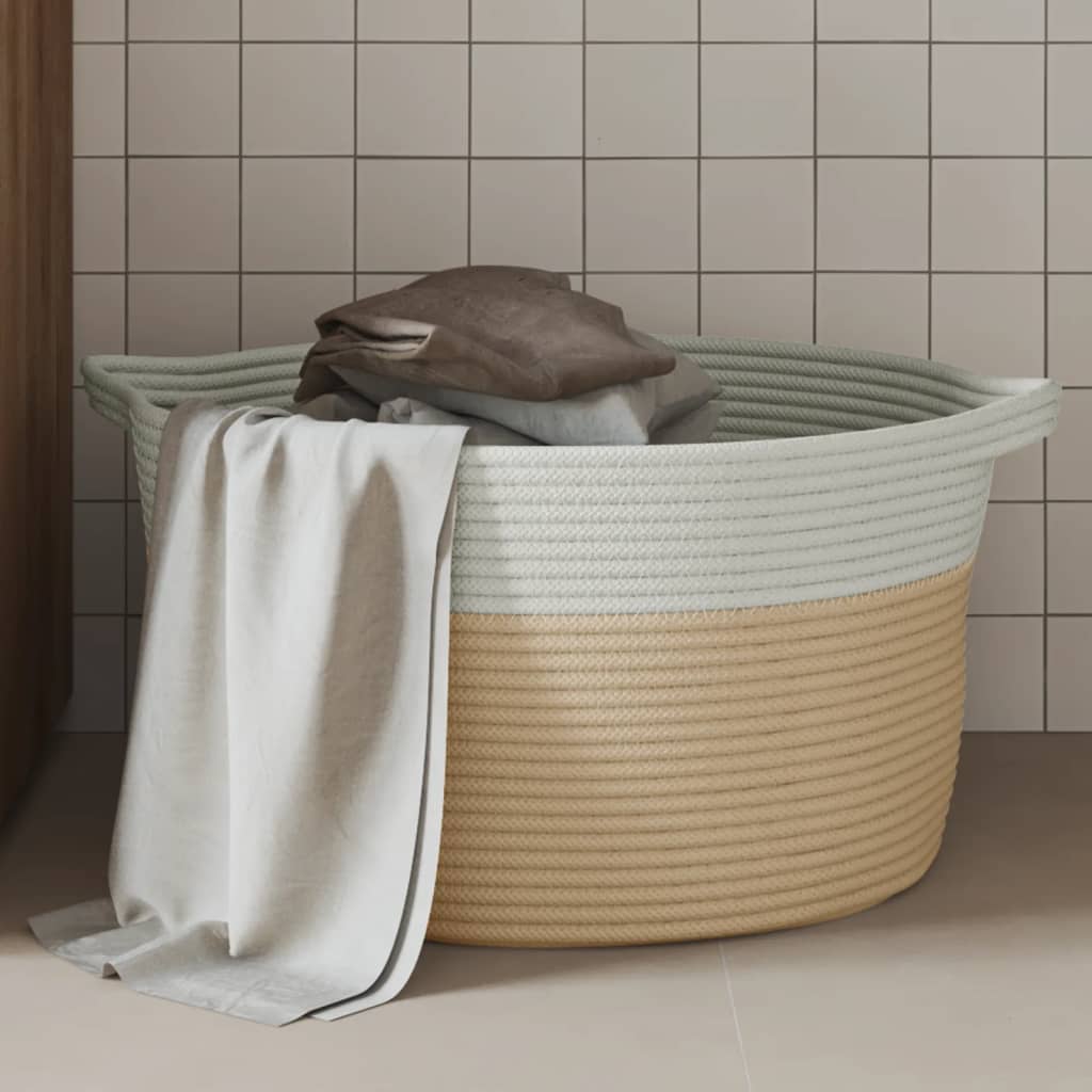 Cesta De Almacenaje Algodón Y Blanco Ø
