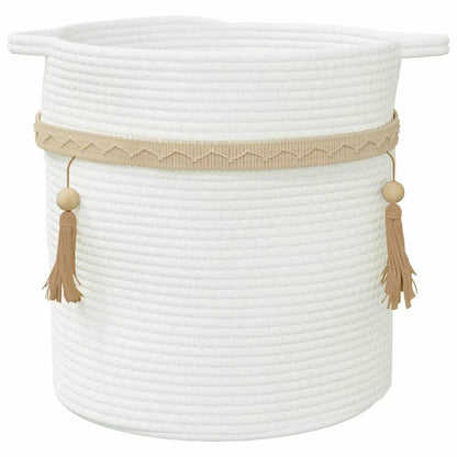 Cesta De Almacenaje Algodón Blanco Ø38X36 Cm