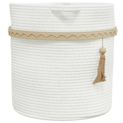Cesta De Almacenaje Algodón Blanco Ø38X36 Cm