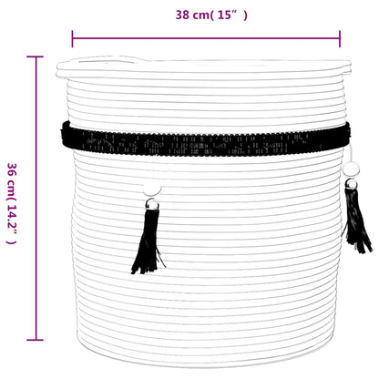 Cesta De Almacenaje Algodón Blanco Ø38X36 Cm