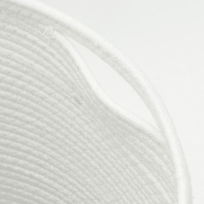 Cesta De Almacenaje Con Tapa Algodón Y Blanco Ø37X50 Cm