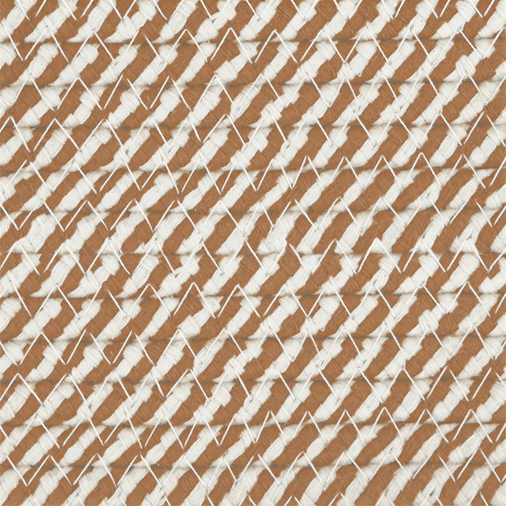Cesta De Almacenaje Con Tapa Algodón Y Blanco Ø37X50 Cm
