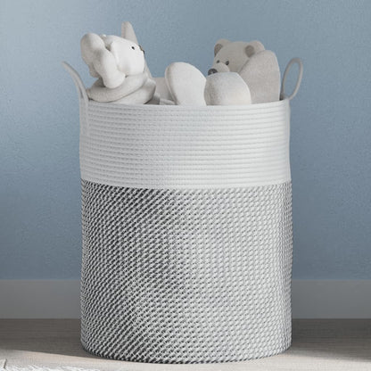 Cesta De Almacenaje Algodón Y Blanco Ø