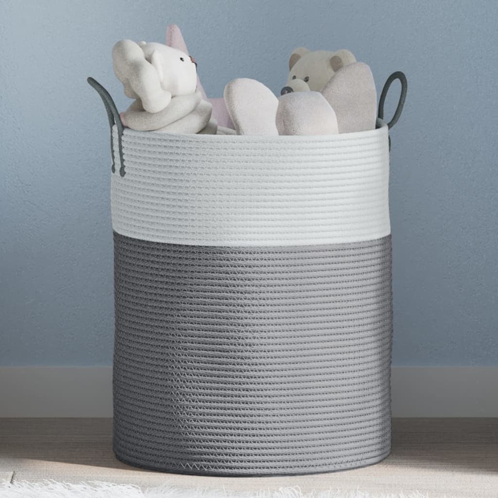 Cesta De Almacenaje Algodón Y Blanco Ø