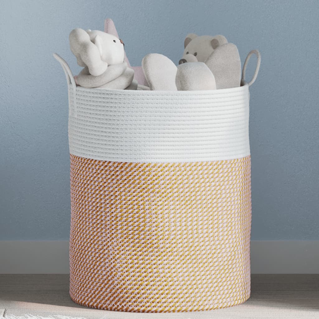 Cesta De Almacenaje Algodón Y Blanco Ø