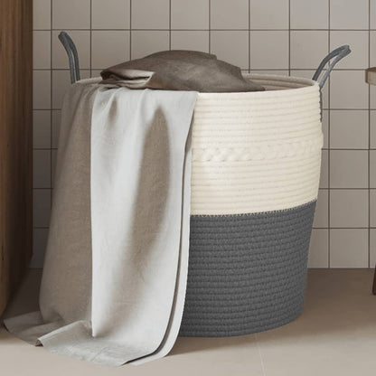 Cesta De Almacenaje Algodón Y Blanco Ø