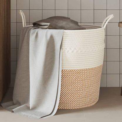 Cesta De Almacenaje Algodón Y Blanco Ø