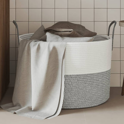 Cesta De Almacenaje Algodón Y Blanco Ø