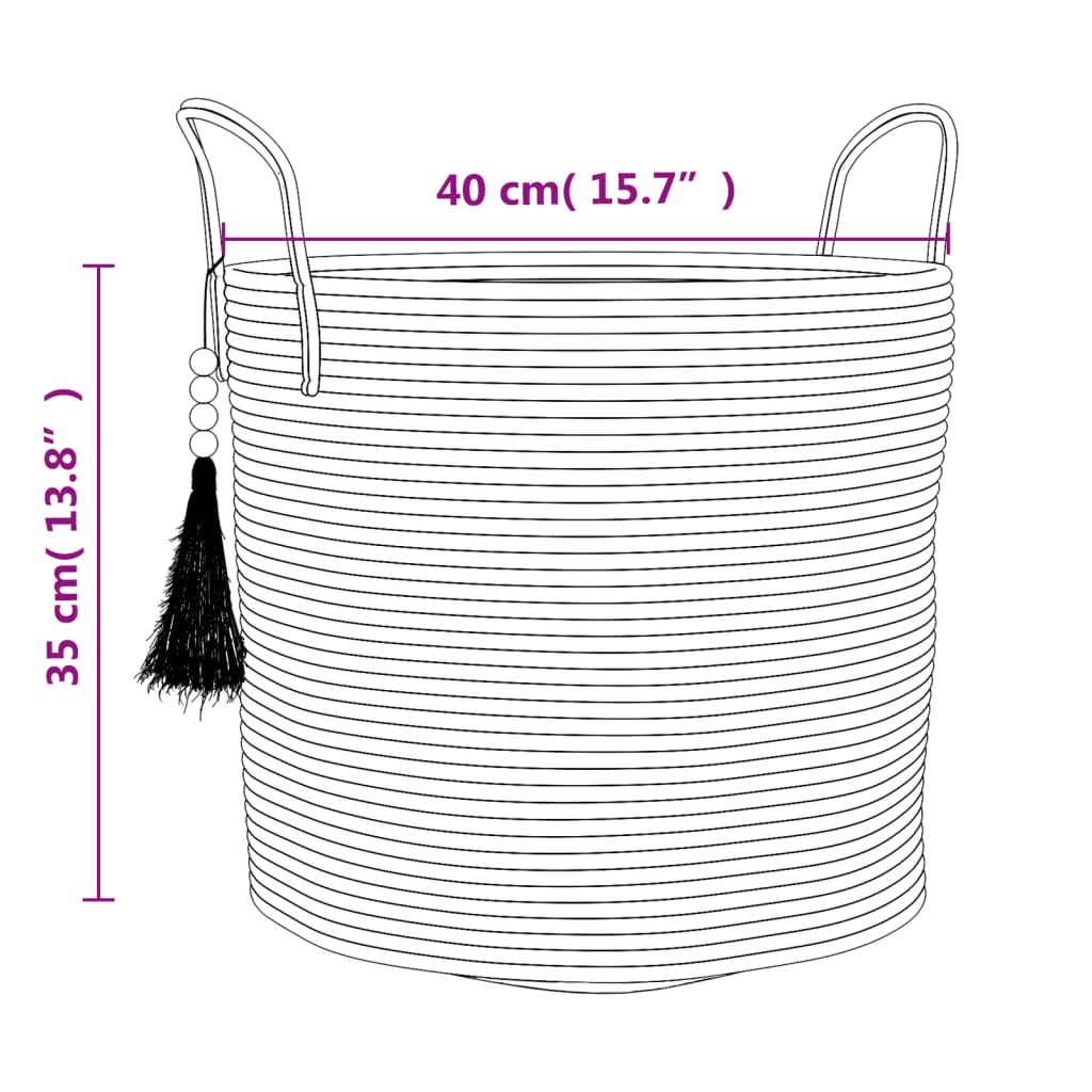 Cesta De Almacenaje Algodón Ø40X35 Cm