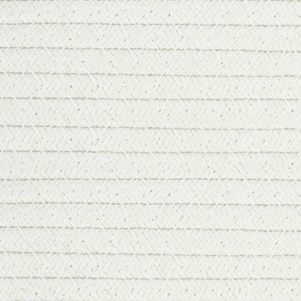 Cesta De Almacenaje Con Tapa Algodón Blanco Y Ø40X35 Cm
