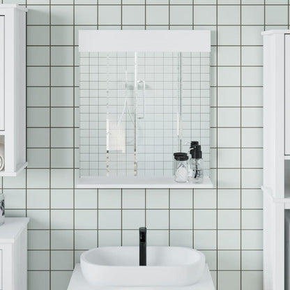 Espejo De Baño Con Estante Berg Madera Maciza 60X12X70Cm