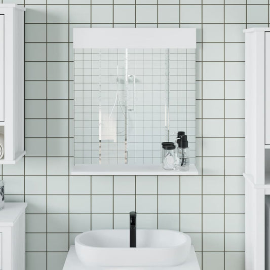 Espejo De Baño Con Estante Berg Madera Maciza 60X12X70Cm