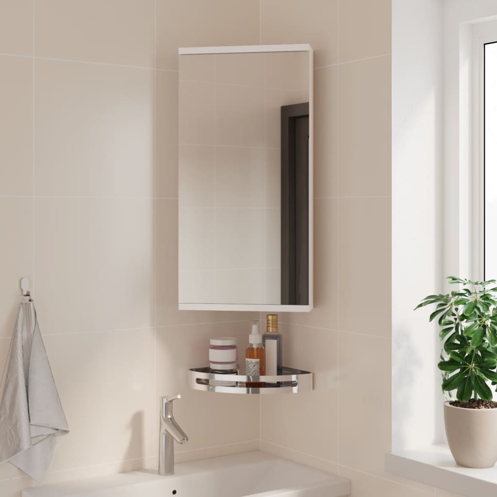 Mueble De Baño De Esquina Con Espejo 30X24X60 Cm