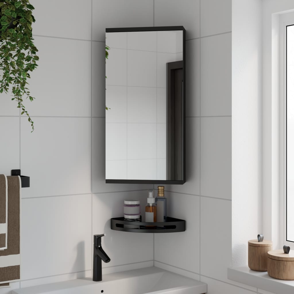 Mueble De Baño De Esquina Con Espejo 30X24X60 Cm