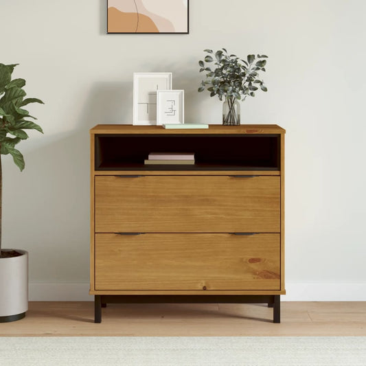 Cómoda Flam Madera Maciza De Pino 80X40X80 Cm