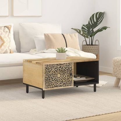 Mesa De Centro De Madera Maciza De Mango 80X50X40 Cm